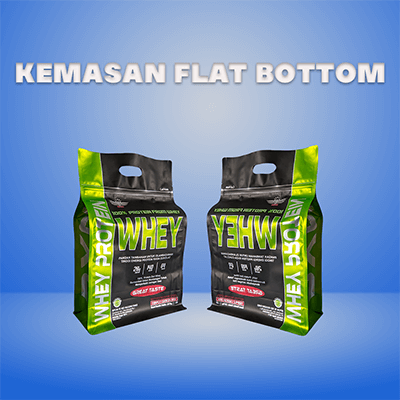 kemasan flat bottom untuk produk whey protein